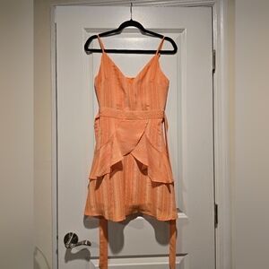 Pink Lily Peach Striped Mini Dress